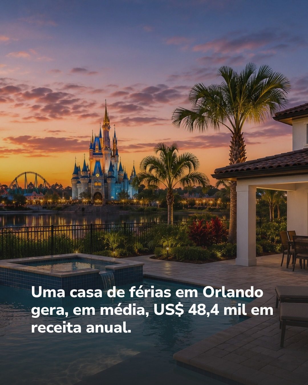 Imagem do post Casa de férias em Orlando: quanto pode gerar de aluguel em 2026?